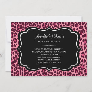 Pink Leopard Print Invitations