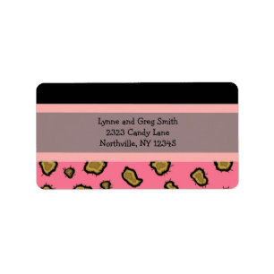 Pink Leopard Print Label