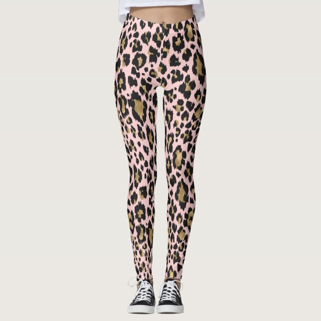Pink Leopard Print Leggings (Front)