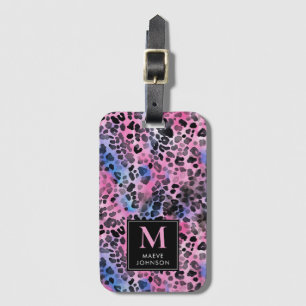 Pink Leopard Print  Luggage Tag