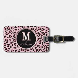 Pink Leopard Print Luggage Tag