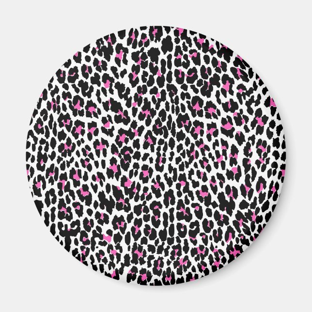 pink leopard print magnet (Front)