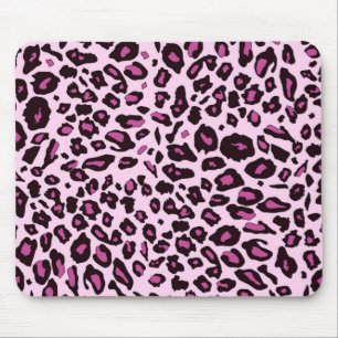 Pink leopard print mouse pad