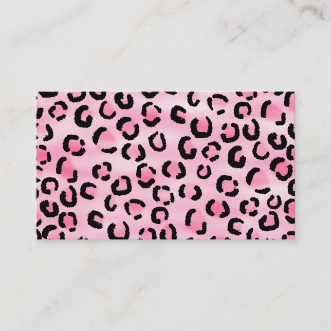 Pink Leopard Print Pattern. Business Card (Front)