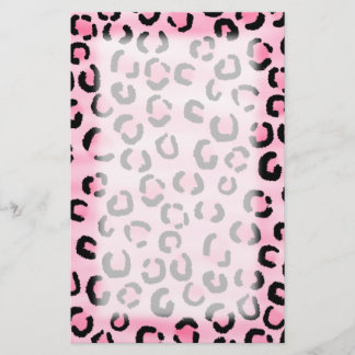 Pink Leopard Print Pattern. Stationery