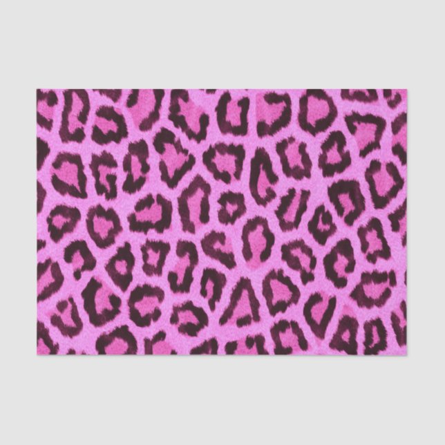 Pink leopard print pattern tissue paper (Front)