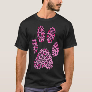 Pink Leopard Print Paw Cat Cheetah Jaguar Sports T-Shirt