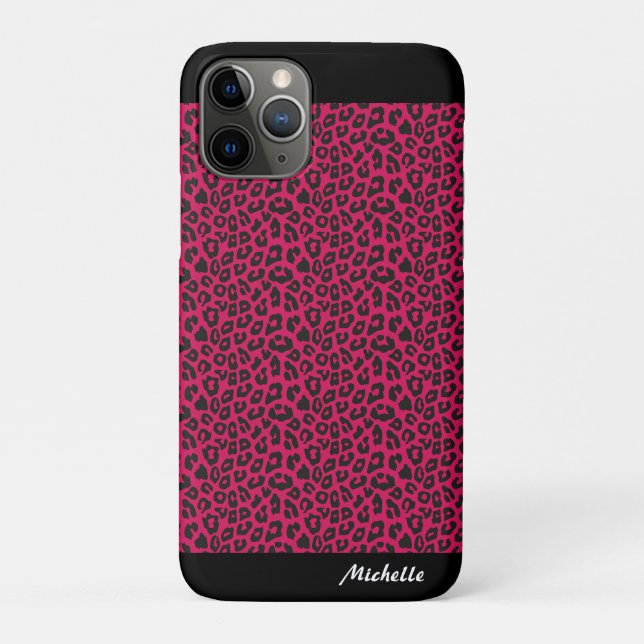 pink Leopard Print Personalised  Case-Mate iPhone Case (Back)