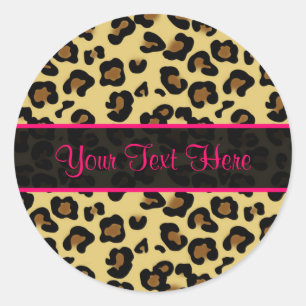 Pink Leopard Print Personalised Stickers