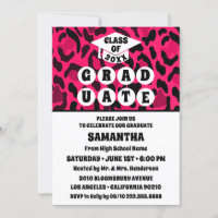 Pink Leopard Print Photo Graduation Party