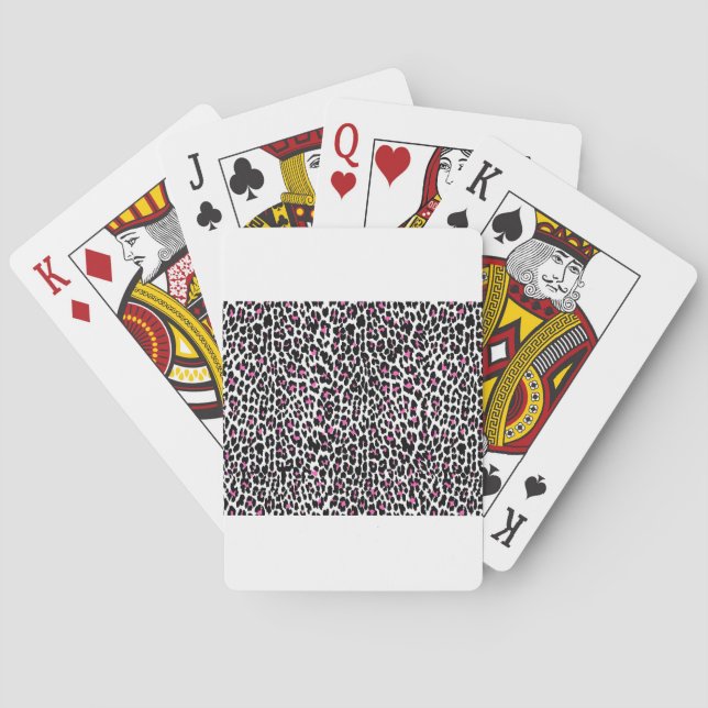 pink leopard print playing cards (Back)