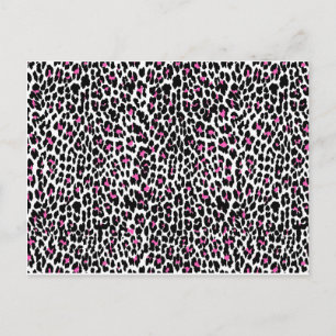 pink leopard print postcard
