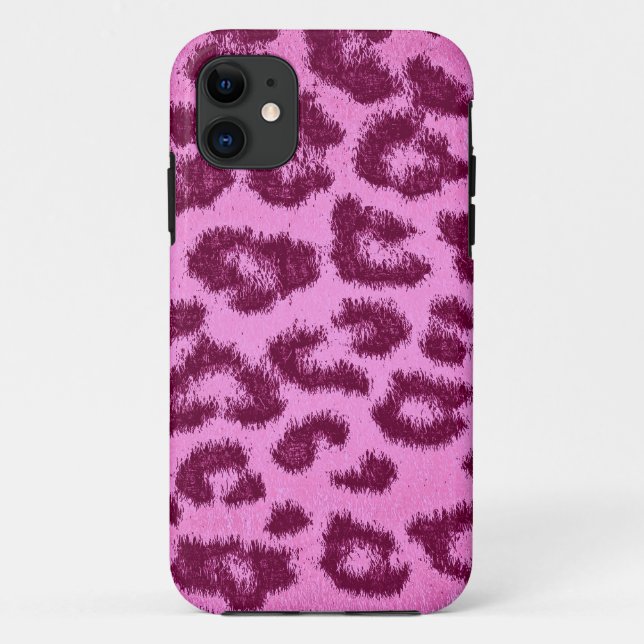 Pink Leopard Print Skin Fur Case-Mate iPhone Case (Back)