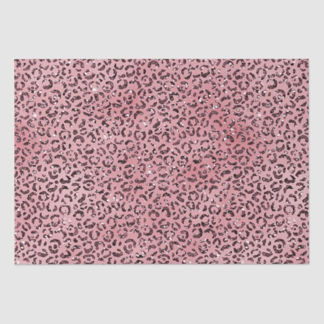 Pink leopard Print Sparkle Glitter       Tissue Paper (Front)