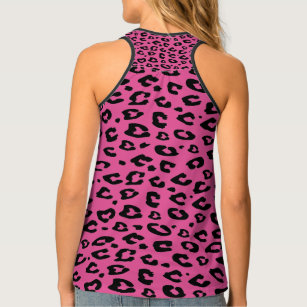 Pink leopard print tank top for women and girls