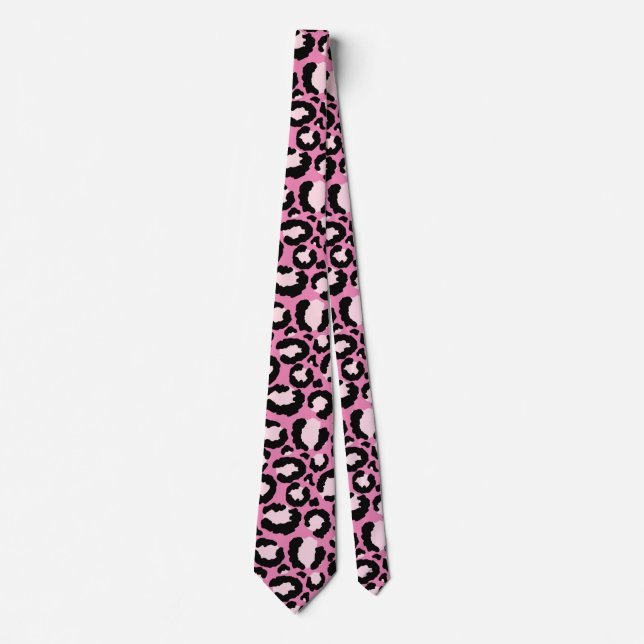 Pink Leopard Print Tie (Front)