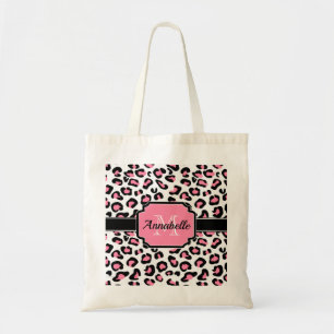 Pink Leopard Print Tote Bag