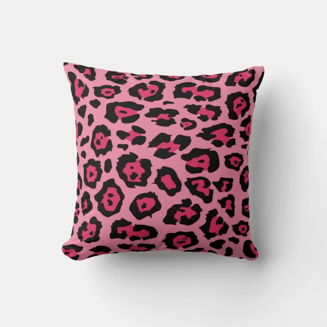 Pink Leopard Print Trendy Cushion (Front)