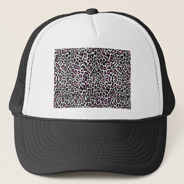 pink leopard print trucker hat (Front)
