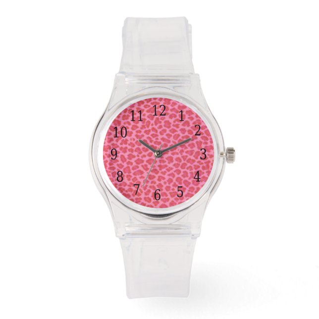 Pink Leopard Print Watch (Front)