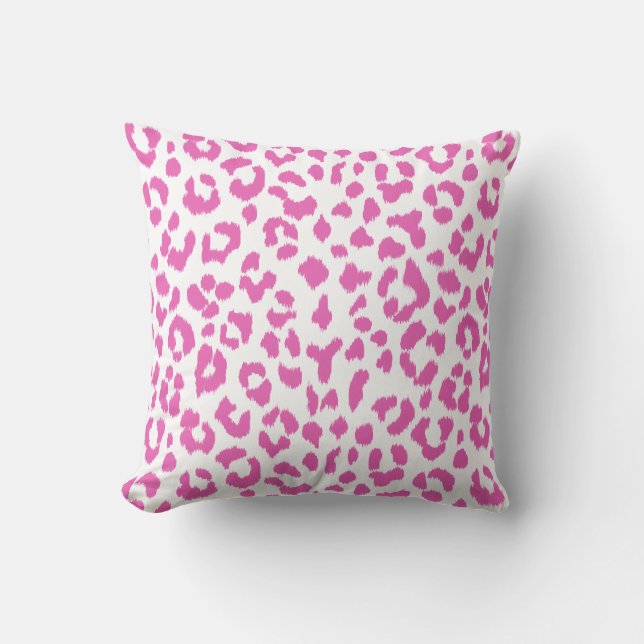 Pink leopard print  with monogram cushion (Front)