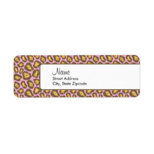 Pink Leopard Return Address Label