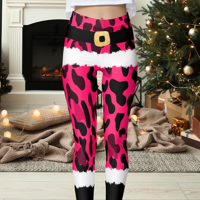 Pink Leopard Santa Merry Christmas Leggings (Creator Uploaded)