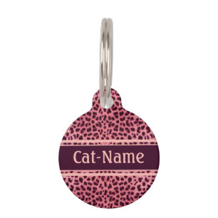 Pink Leopard Skin Personalise Pet Tag