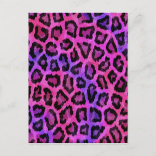 Pink Leopard Skin Print Postcard