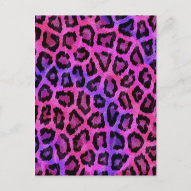 Pink Leopard Skin Print Postcard (Front)