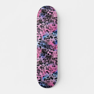 Pink Leopard Spot Skin Print Skateboard