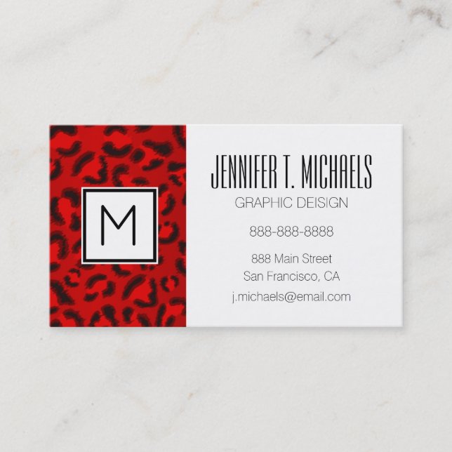 Pink leopard texture pattern. business card (Front)