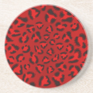 Pink leopard texture pattern. coaster