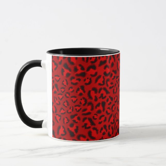 Pink leopard texture pattern. mug (Left)