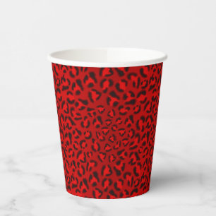 Pink leopard texture pattern. paper cups