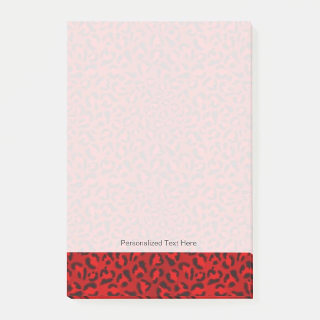 Pink leopard texture pattern. post-it notes (Front)