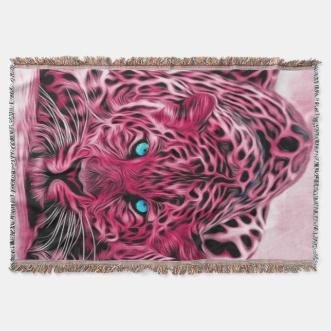 Pink Leopard Throw Rug (Front)