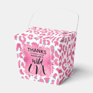 Pink Leopard Wild One 1st Birthday Favour Box