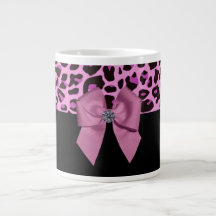 Pink Leopard with Bow and Diamond