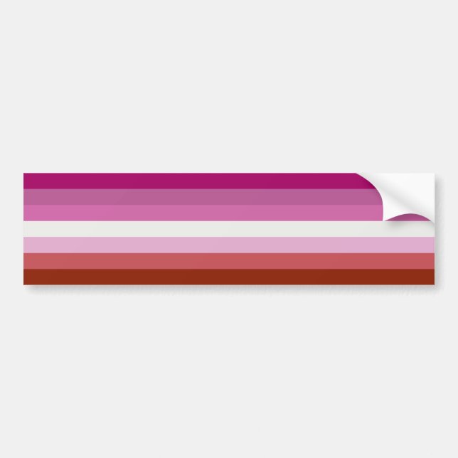 Pink Lesbian Pride Flag Bumper Sticker (Front)