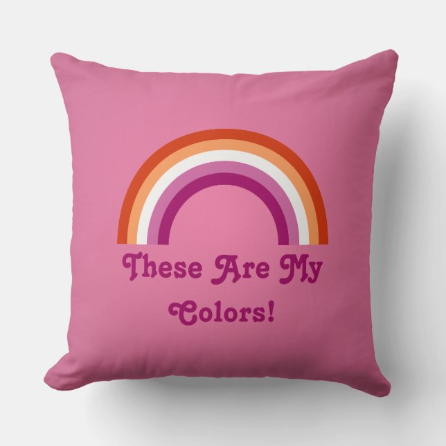 Pink Lesbian  pride rainbow Throw Pillow (Front)