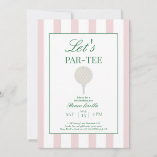 Pink Let’s Par-Tee Golf First Birthday Invitation