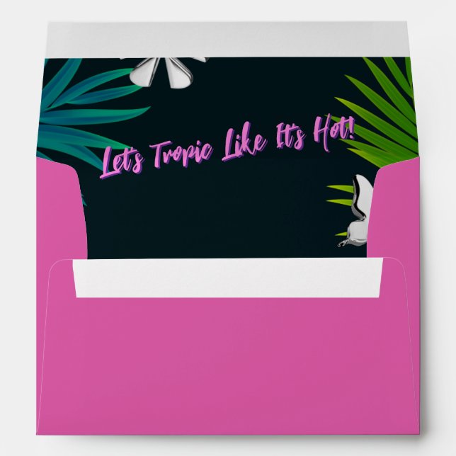 Pink Let's Tropic Like It's Hot Party Envelope (Back (Bottom))