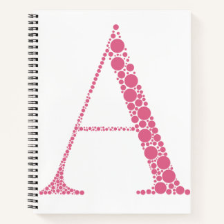 Pink Letter A Journal – Minimal Aesthetic Notebook
