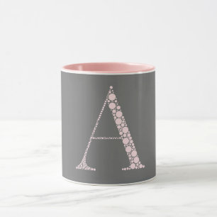 Pink Letter A Mug – Light Pink Minimal Monogram 