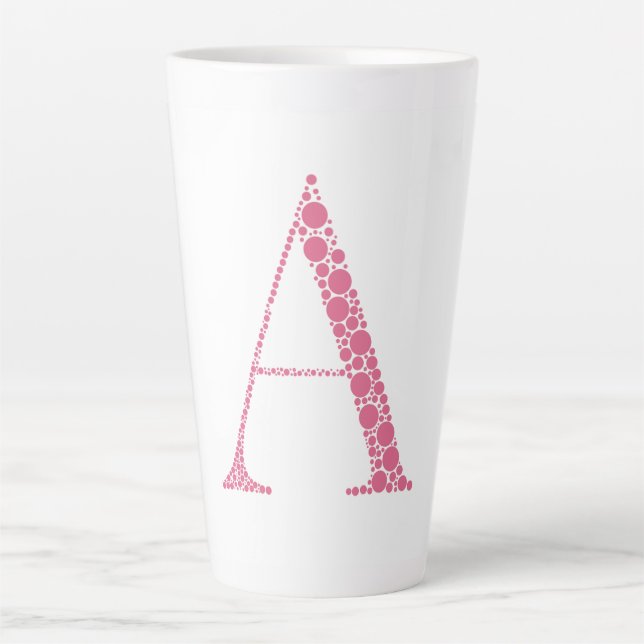 Pink Letter A Mug – Minimal Circle Monogram Design (Front)