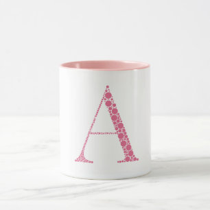 Pink Letter A Mug – Minimal Circle Monogram Design