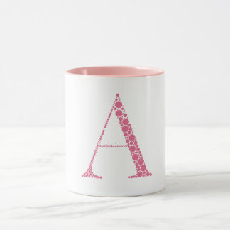 Pink Letter A Mug – Minimal Circle Monogram Design