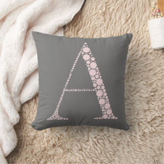 Pink Letter A Pillow – Minimal Monogram Home