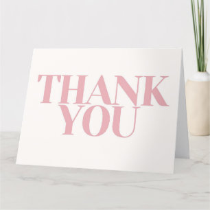 Pink letter thank you card